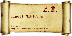 Ligeti Miklós névjegykártya